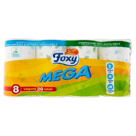 Foxy Mega carta igienica 2 veli 8 maxi rotoli
